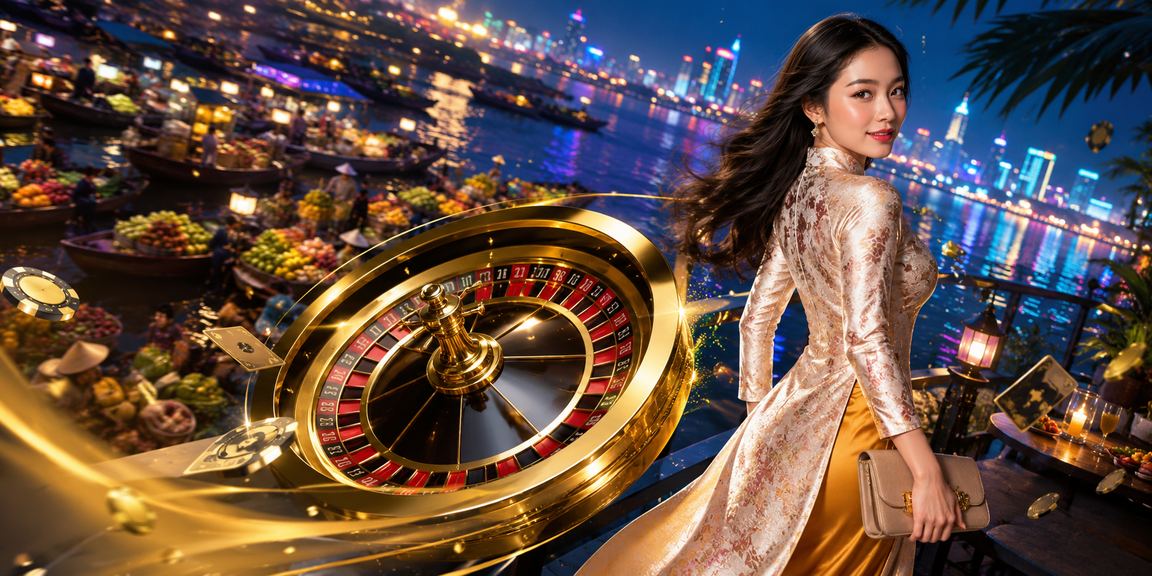 Người chơi Roulette tại khu vực Mekong với trang phục áo dài truyền thống Việt Nam
